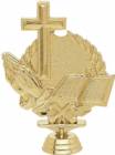 5 1/4" Wreath Series Cross Gold Trophy Figure