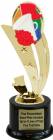 8 1/2" Sport Scene Cheerleader Trophy Kit with Pedestal Base