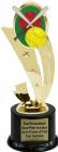 8 1/2" Sport Scene Softball Trophy Kit with Pedestal Base