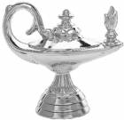 3" Lamp Of Knowledge Silver Trophy Figure