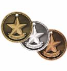 2" Star Performer 3-D Award Medal