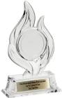 Clear 7 3/4" Krystal Flame Insert Holder Award