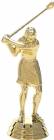 4" Golfer Female with Club Trophy Figure Gold