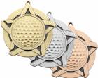2 1/4" Super Star Series Golf Award Medal