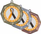 Black Orange Ribbon Awareness 3" Award Medal