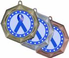 Dark Blue Ribbon Awareness 3" Award Medal