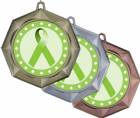 Lime Green Ribbon Awareness 3" Award Medal