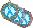 Light Blue Ribbon Awareness 3" Award Medal