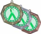 Light Green Ribbon Awareness 3" Award Medal