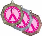 Pink Ribbon Awareness 3" Award Medal