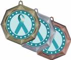 Teal Ribbon Awareness 3" Award Medal