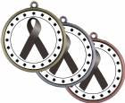 Black Ribbon Awareness 2 1/4" Award Medal