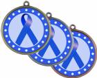 Dark Blue Ribbon Awareness 2 1/4" Award Medal