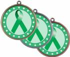 Green Ribbon Awareness 2 1/4" Award Medal