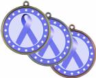 Lavender Ribbon Awareness 2 1/4" Award Medal