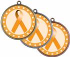 Orange Ribbon Awareness 2 1/4" Award Medal