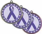 Purple Ribbon Awareness 2 1/4" Award Medal