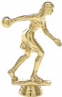 4 1/4" Bowler Female Trophy Figure Gold