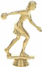 5" Duckpin Bowler Female Gold Trophy Figure