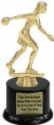 7" Duckpin Bowler Female Trophy Kit with Pedestal Base