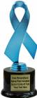 Blue 7 1/2" Awareness Ribbon Trophy Kit with Pedestal Base