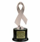 Grey 7 1/2" Awareness Ribbon Trophy Kit with Pedestal Base