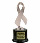 Grey 7 1/2" Awareness Ribbon Trophy Kit with Pedestal Base