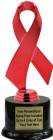 Red 7 1/2" Awareness Ribbon Trophy Kit with Pedestal Base