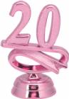2 3/8" Pink "20" Year Date Trophy Trim Piece