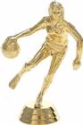 4 1/2" Basketball Action Female Trophy Figure Gold