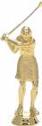 5 1/2" Golfer Female with Club Trophy Figure Gold