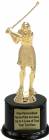 7 1/2" Golfer Female with Club Trophy Kit with Pedestal Base