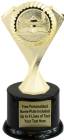 7" Gold Lamp of Knowledge Diamond Victory Trophy Kit with Pedestal Base