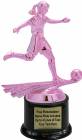 Pink 7" Female Soccer Trophy Kit with Pedestal Base