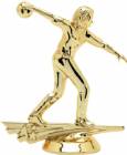 5" All Star Bowling Female Trophy Figure Gold