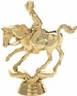 Gold 4 1/2" Cutting Horse Male Rider Trophy Figure