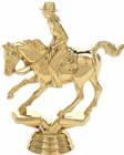 Gold 4 1/2" Cutting Horse Female Rider Trophy Figure