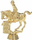 4 1/2" Barrel Racing Female Trophy Figure Gold