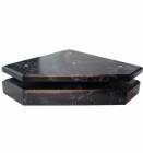 Large Black Marble Finish Wood 3 Post Trophy Base and Lid Set