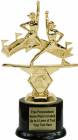 7" Double Action Cheerleader Trophy Kit with Pedestal Base