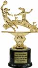 7" Double Action Soccer Female Trophy Kit with Pedestal Base
