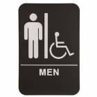 ADA 6" x 9" Men (w/ Wheelchair) Restroom Sign Black / White