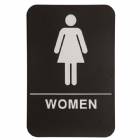 ADA 6" x 9" Women Restroom Sign Black / White