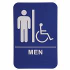 ADA 6" x 9" Men (w/ Wheelchair) Restroom Sign Blue / White