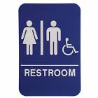 ADA 6" x 9" Unisex (w/ Wheelchair) Restroom Sign Blue / White