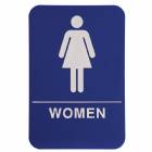 ADA 6" x 9" Women Restroom Sign Blue / White