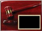 9" x 12" Rosewood Piano Finish Gavel Plaque Blank