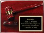 9" x 12" Rosewood Piano Finish Gavel Plaque Complete