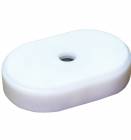 2" x 3" Oval Weighted Plastic Trophy Lid (White)