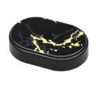 2" x 3" Oval Weighted Plastic Trophy Lid (Black Marble)